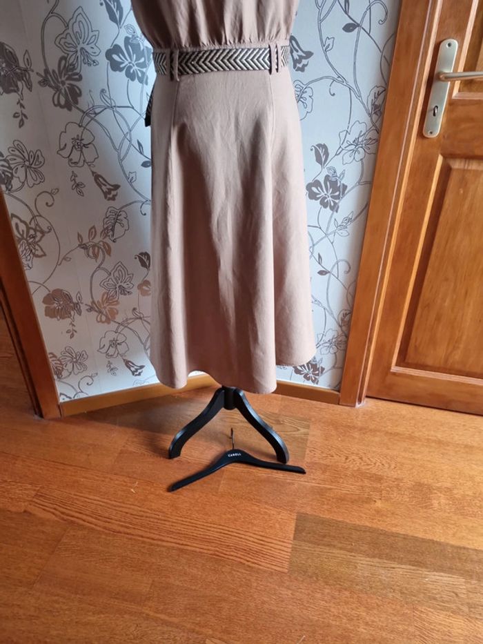 Robe longue marron en lin - photo numéro 5
