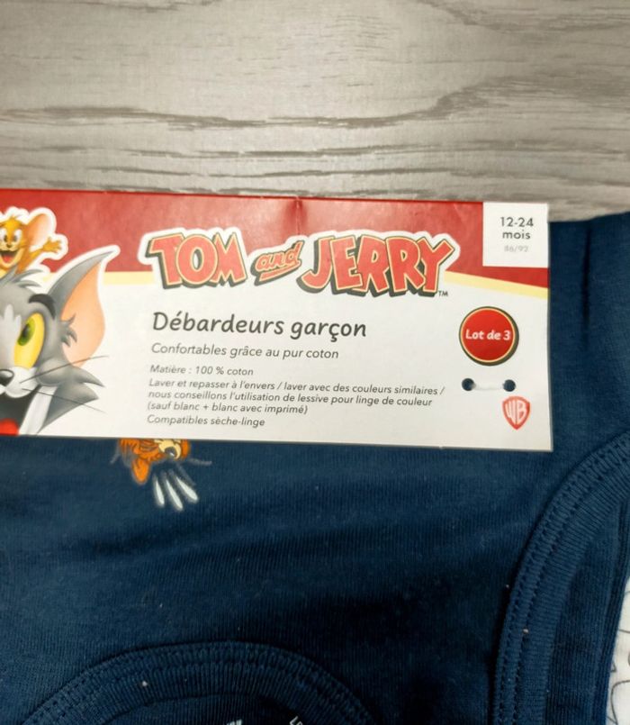 Lot débardeur et chaussettes courtes 12-24 mois neuf Tom & Jerry - photo numéro 3