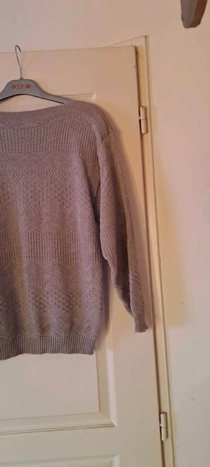 Pull marron clair manches longues - Sans marque - Taille40 - Bon état. - photo numéro 5