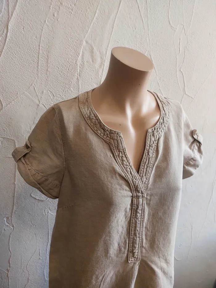 Robe casual chic Lin et coton Taille 38 - photo numéro 2