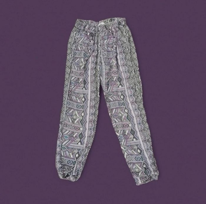 Pantalon fluide gris lila H&M 12 ans