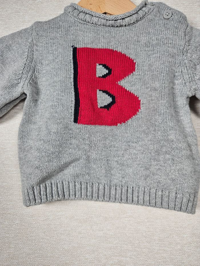 Pull en maille gris tex 3 mois - photo numéro 2