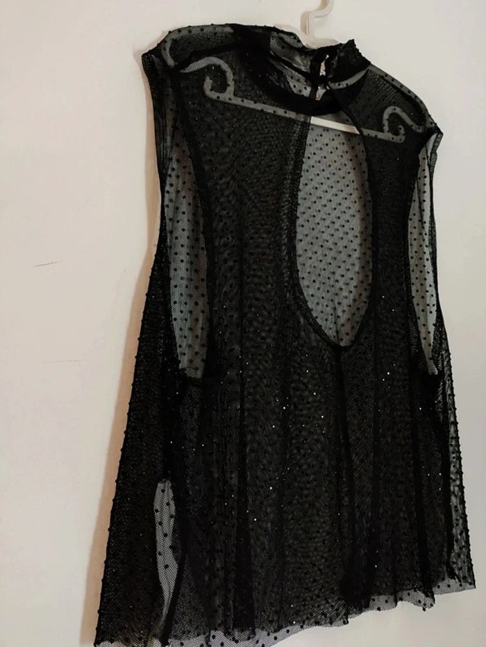 Camiseta top transparente y con brillo - photo numéro 2