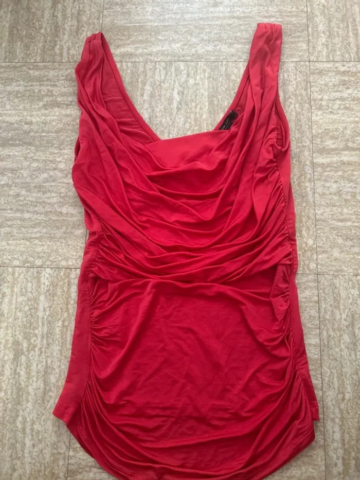 Haut débardeur rouge mango taille s