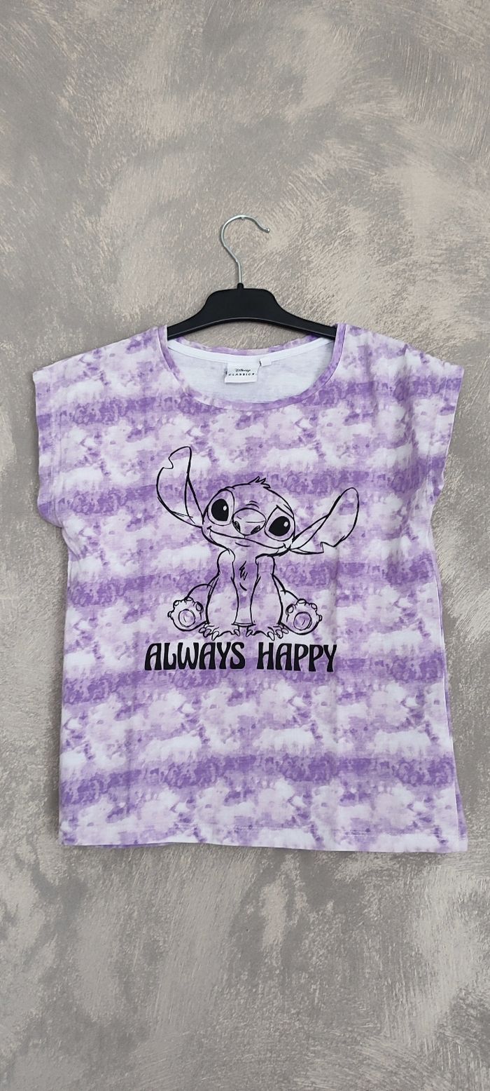 Tee-shirt tie and die Stitch "always happy"