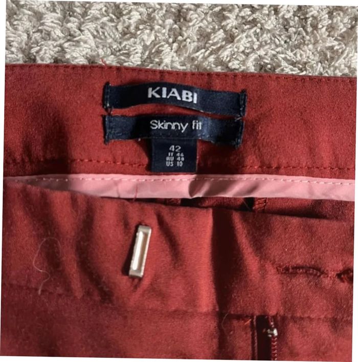 Pantalon skinny Kiabi couleur brique taille 42 - photo numéro 4