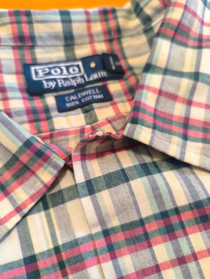 Chemisette à carreaux - Ralph Lauren - Caldwell - Logo brodé marine - Vert foncé, rouge - Taille XL - photo numéro 10