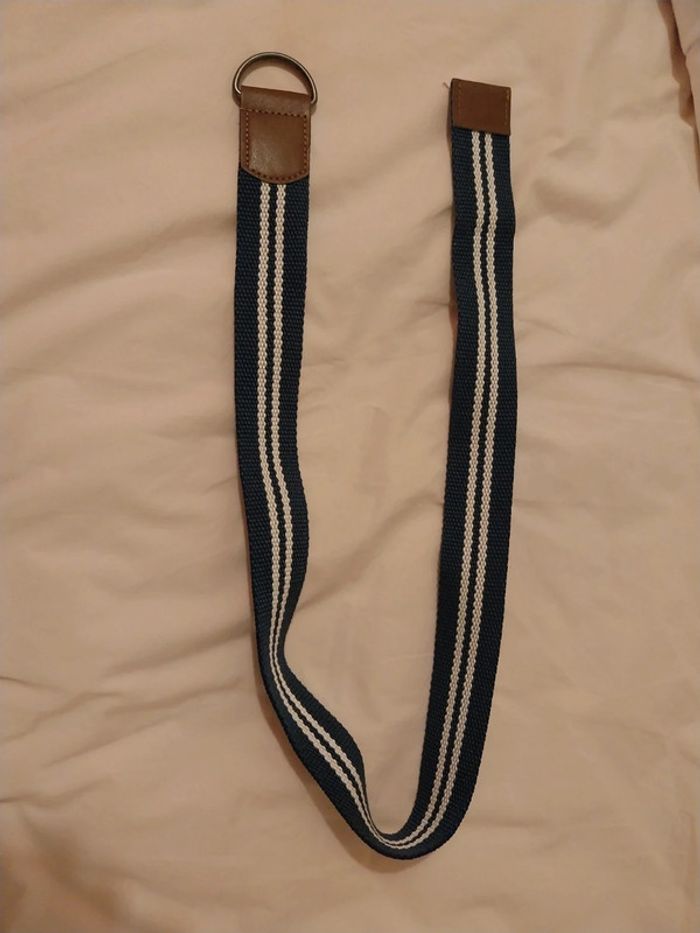 Ceinture tresse bleu / blanc - photo numéro 2