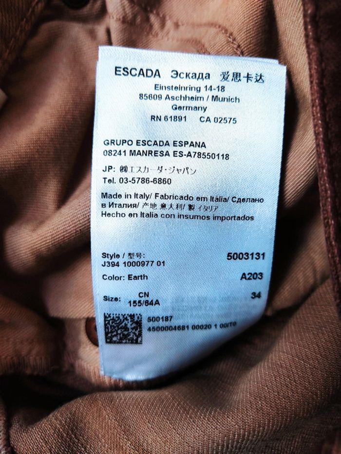 Pantalon femme bicolore marron Escada Sport 34 Neuf - photo numéro 5