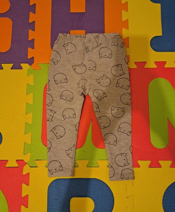 Legging gris chat, lefties, taille 12/18 mois (82 cm) - photo numéro 2