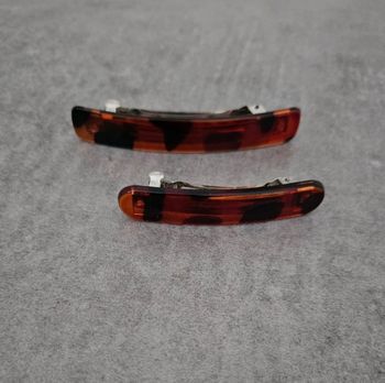 Lot 2 barrettes plates marron