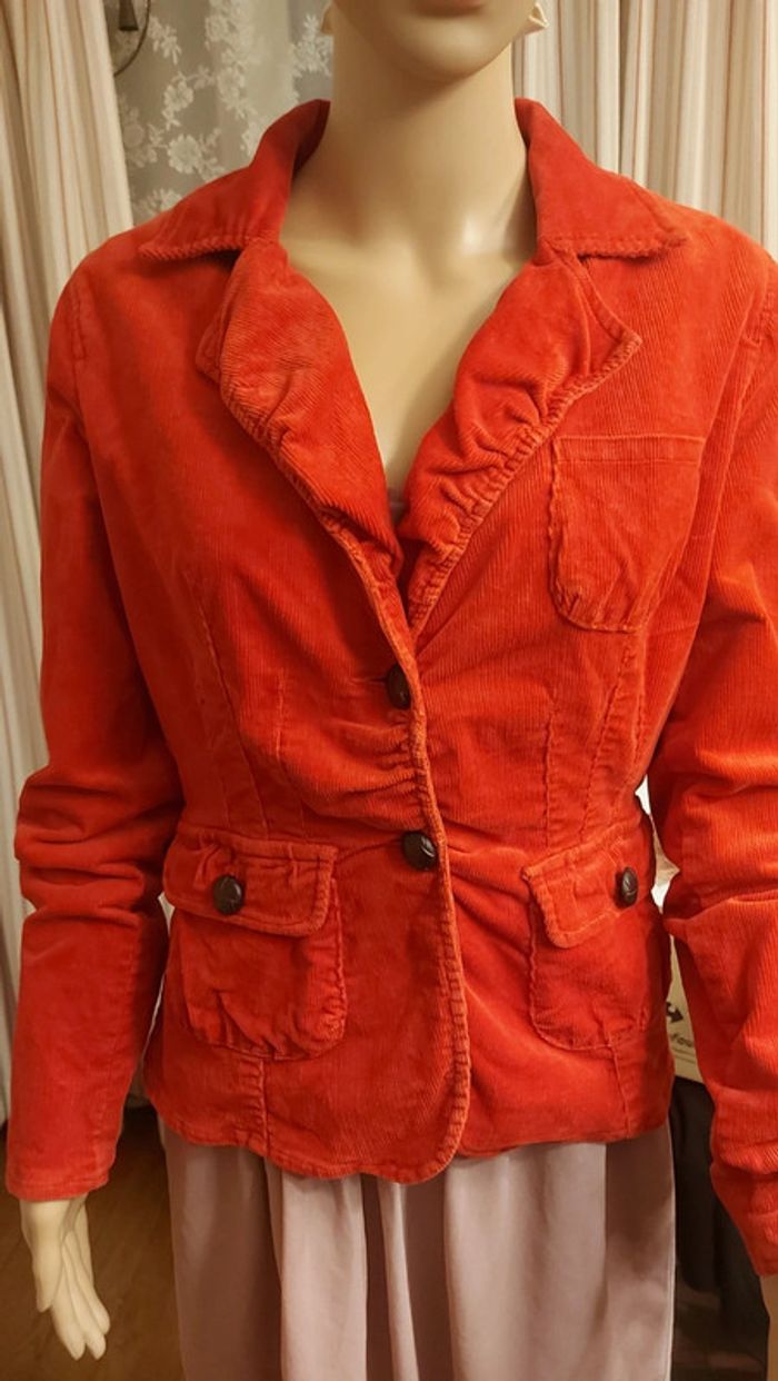 Veste rouge velour Essentiel Antwerp taille 40 - photo numéro 9