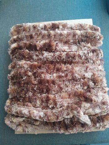 21m50 de ruban à frange marron beige effet 3cm de large passementerie