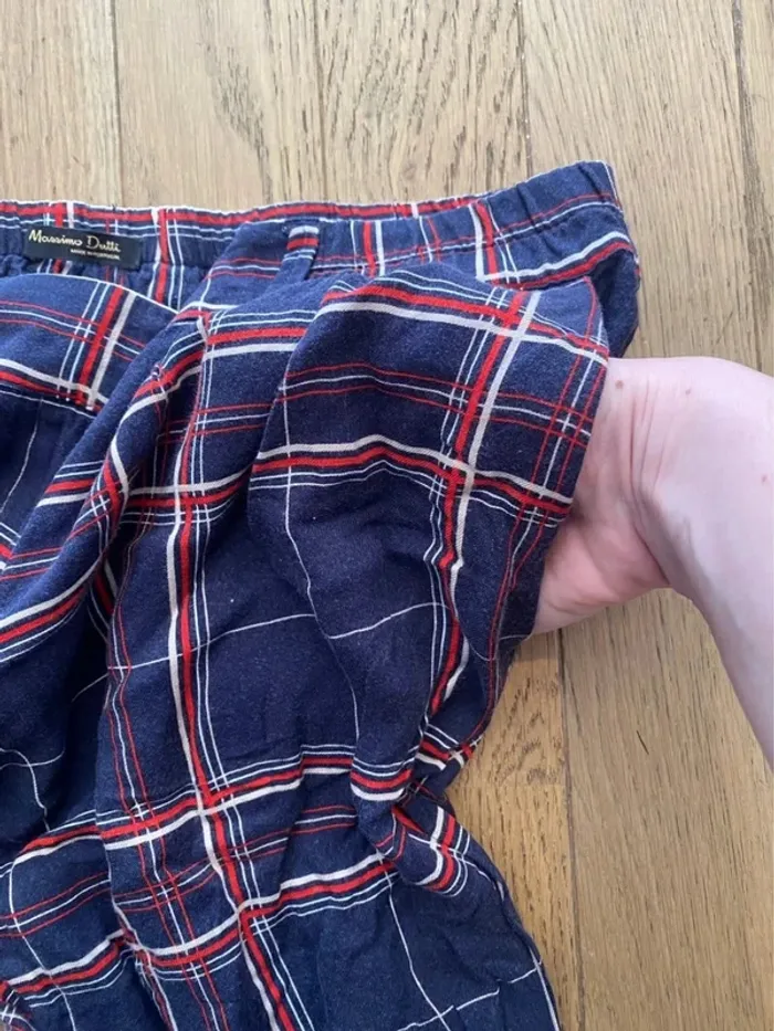 Pantalon fin bleu marine à carreaux Massimo Dutti taille 36 - photo numéro 5