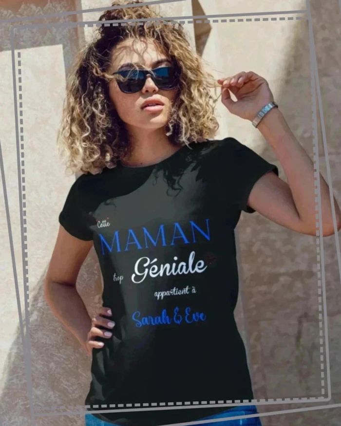 T-shirt "Cette Maman trop Géniale appartient à" - Cadeau Unique pour la Fête des Mères - photo numéro 4