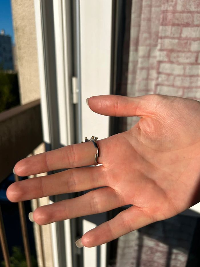 Bague fleur perle - photo numéro 3