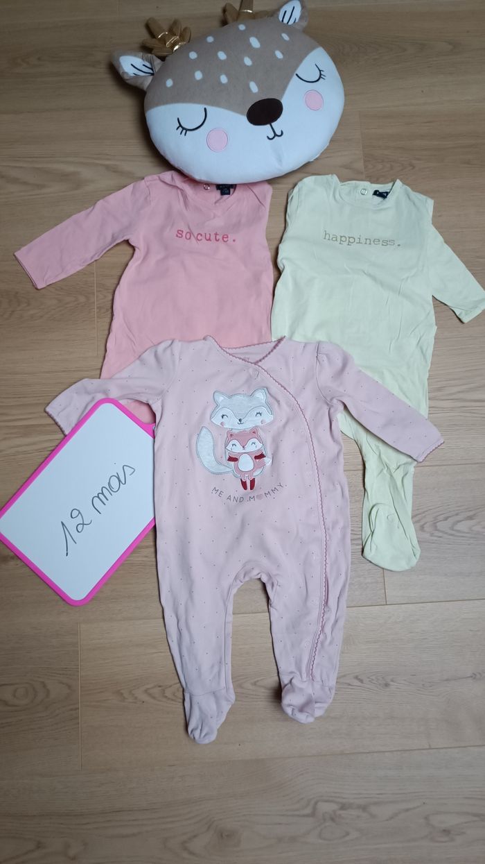 Lot 3 pyjamas longs 12 mois