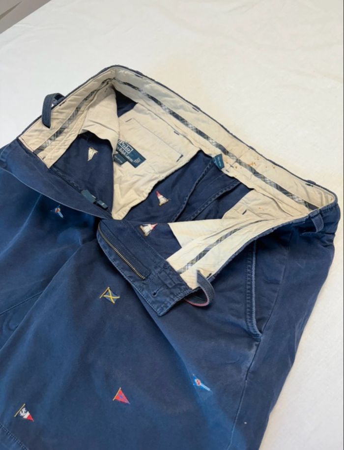 Polo By Ralph Lauren Short Drapeau Brodé Vintage - Taille W34 - photo numéro 7