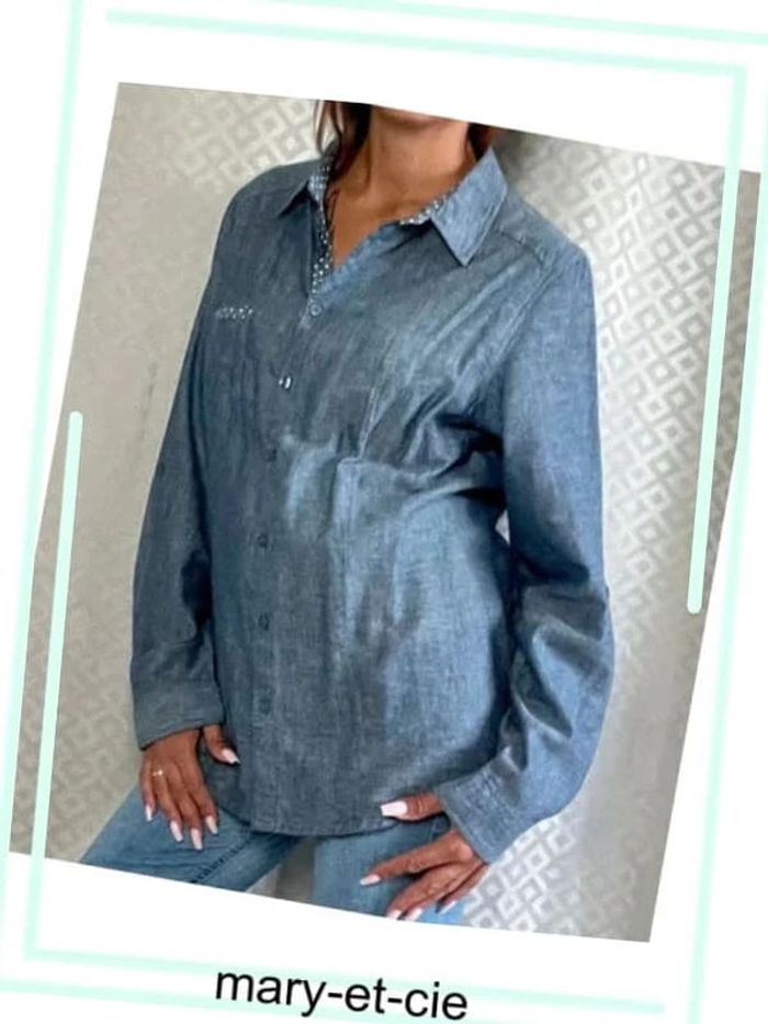 Chemise manches longues possible 3/4 . Taille 46. 100 % coton, blancheporte - photo numéro 4