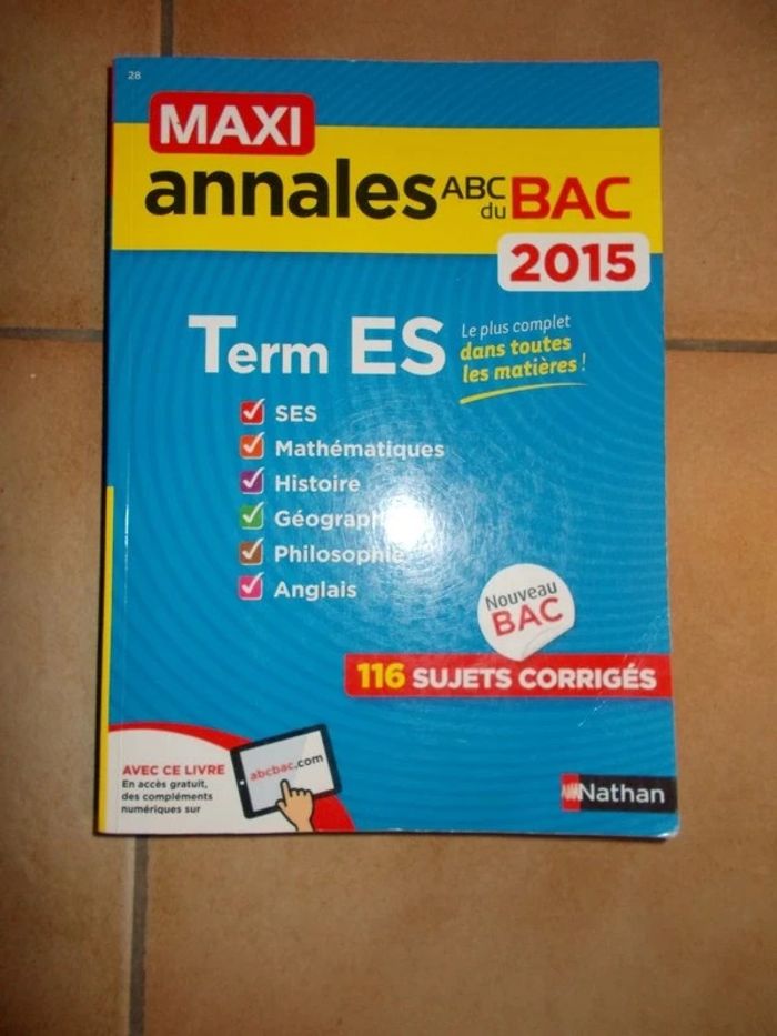 Maxi annales ABC du BAC ES