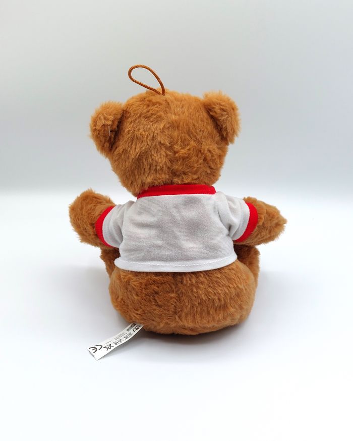 Peluche doudou ours marron beige + tee-shirt NASA blanc bleu TWENTY FEET 23 cm - photo numéro 2