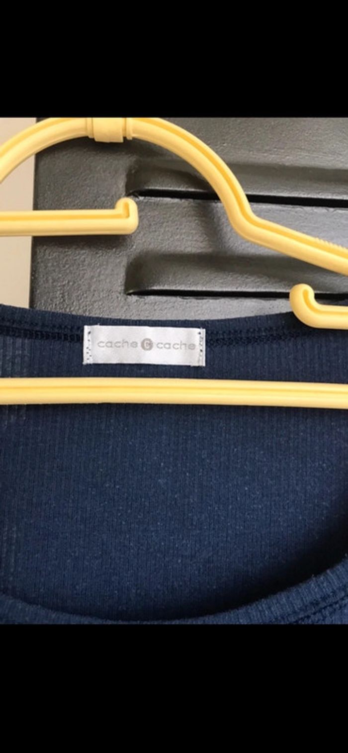 Teeshirt , CacheCache, taille L, bleu marine - photo numéro 4