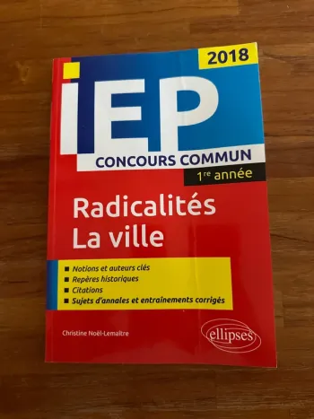 Livre iep concours commun. Première année, radicalité la ville