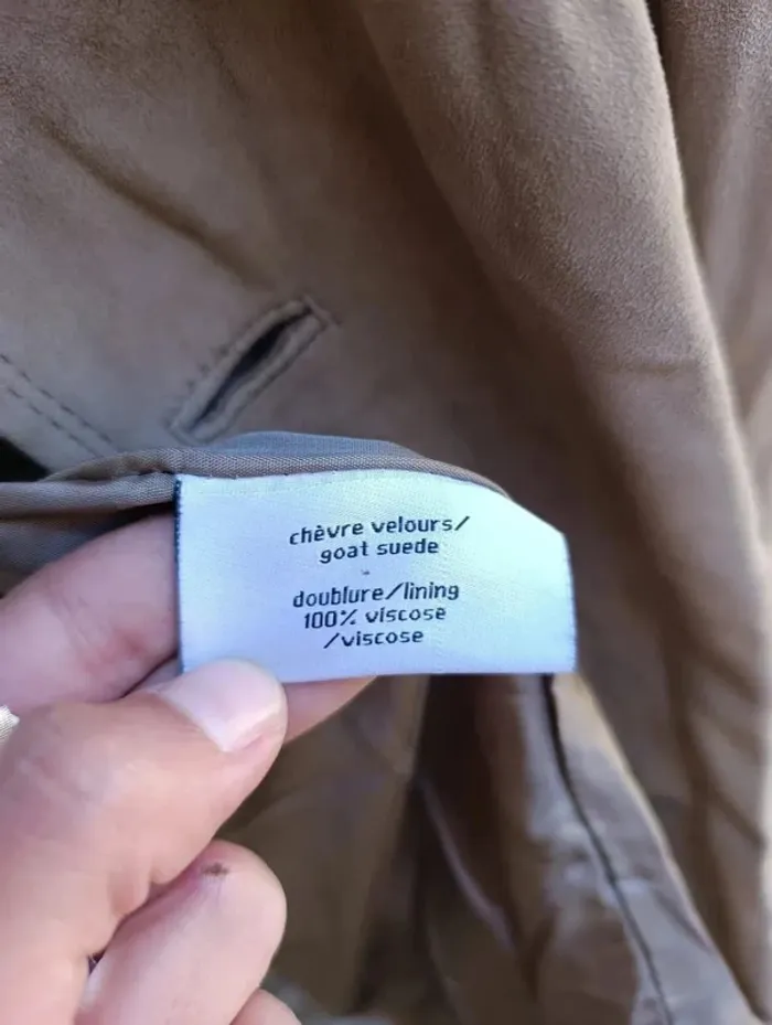Manteau long homme en velours de chèvre avec doublure marron Oakwood M - photo numéro 2