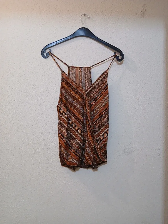 Haut a bretelles orange/marron " shein" taille m