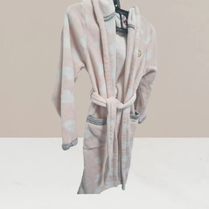 Peignoir doux rose & blanc - Orchestra - Taille 10 ans - photo numéro 2