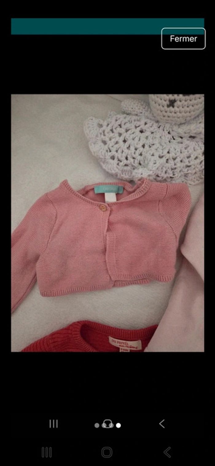 Lot 3 gilets 3 mois fille - photo numéro 4