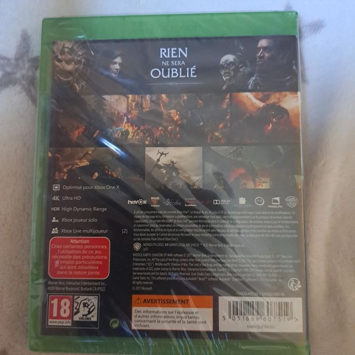 La Terre du Milieu – L’Ombre de la Guerre – Xbox One – NEUF sous blister - photo numéro 2