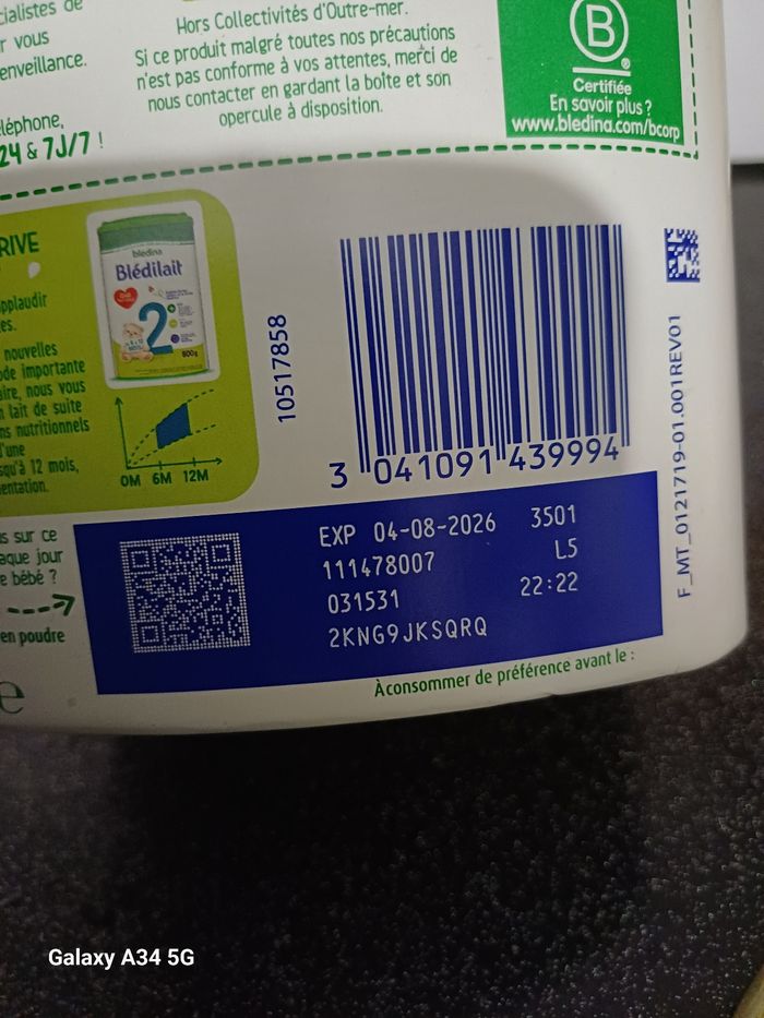 Échange ou vente 3 boîtes  Blédilait  age 1. Côtre équivalent babybio  lait de chèvre - photo numéro 7