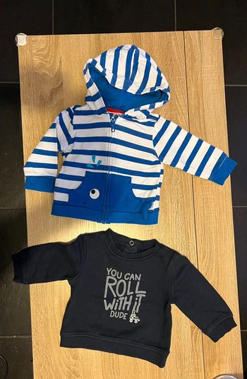 Lot 2 pull sweat et gilet Kiabi et Baby Club T 6 mois
