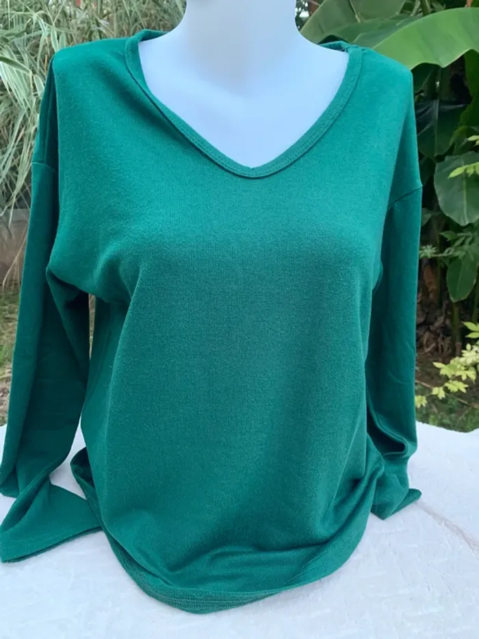Pull fin SHEIN vert bouteille taille M - photo numéro 2