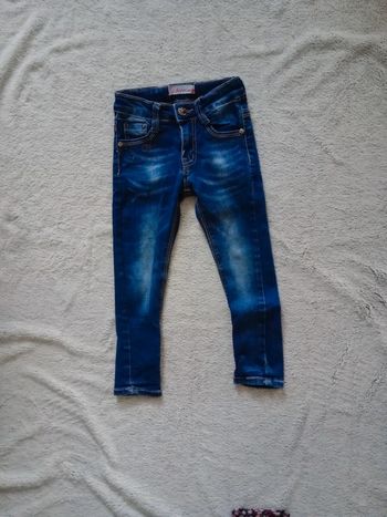 Jean fille 4 ans slim strass c48