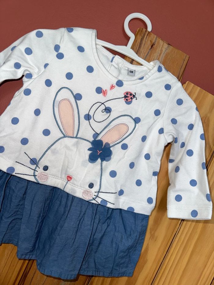Robe bi matière 6 mois - photo numéro 2
