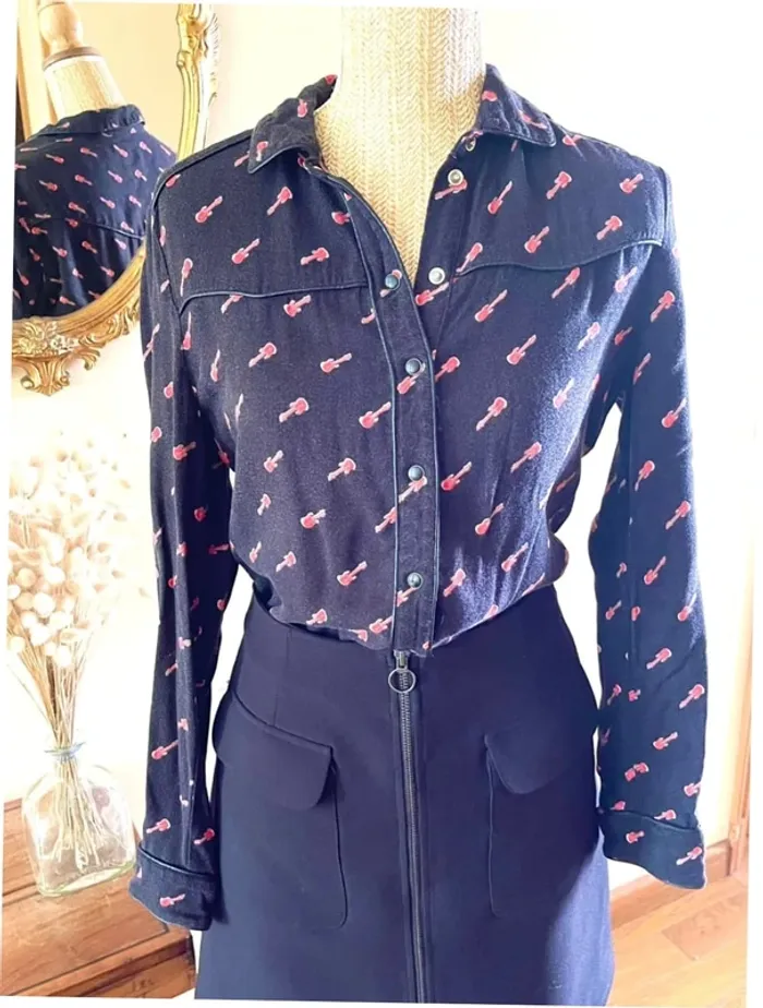 Chemisier Kookai - Taille M - Imprimé Guitares électrique - photo numéro 10