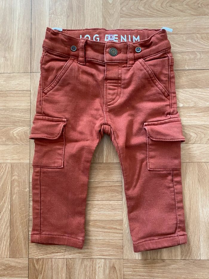 Pantalon jean marron cuivre taille 12 mois C&A