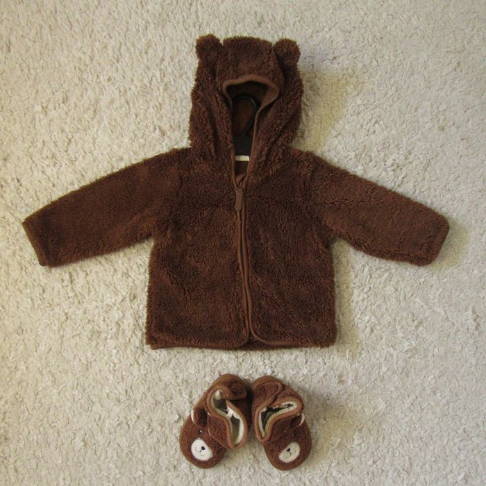 Lot veste et chaussons ours mixte