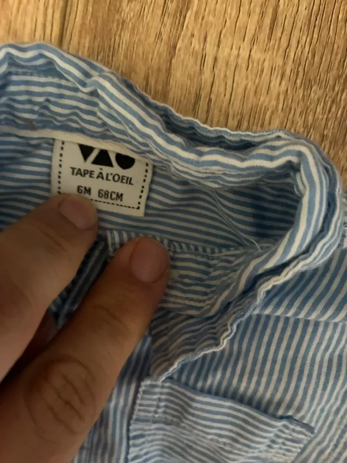 Ensemble pantalon chemise tape à L’œil  6 mois - photo numéro 5