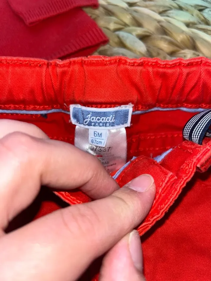 Ensemble pantalon gilet rouge Jacadi 6 mois 67cm - photo numéro 6