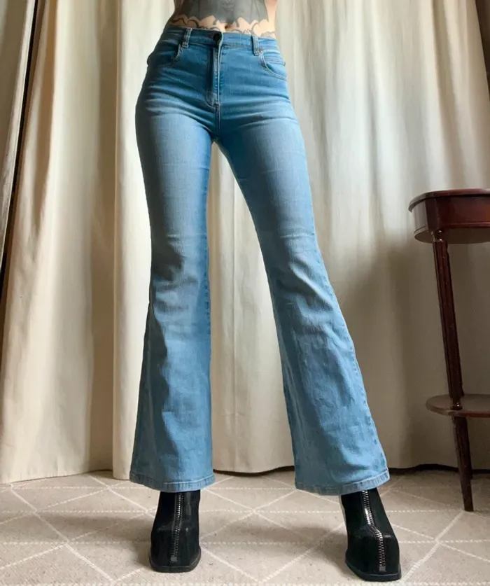 Jeans évasé y2k denim Bratz années 2000 vintage - Taille S - photo numéro 5