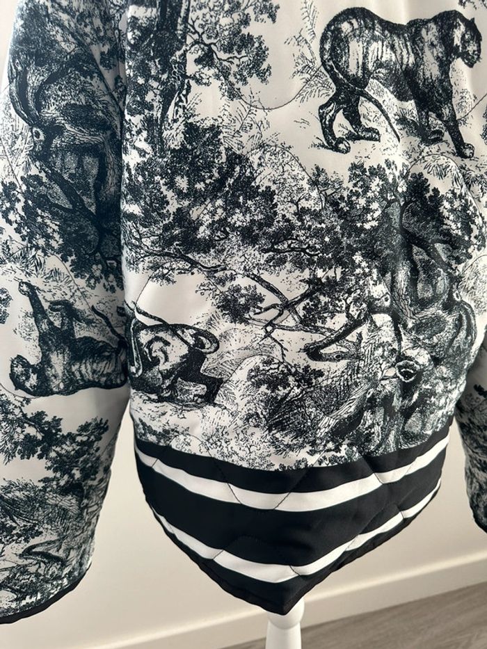 Veste matelassée oversize imprimés tapisserie noire et blanche T38 M - photo numéro 9