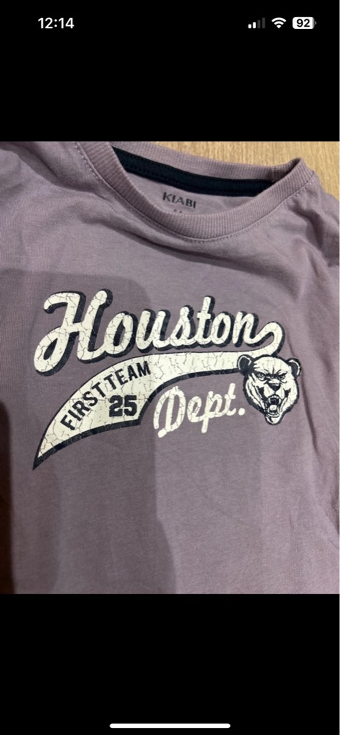 Teeshirt manches longues violet/pourpre 5 ans motif  panthère - photo numéro 4