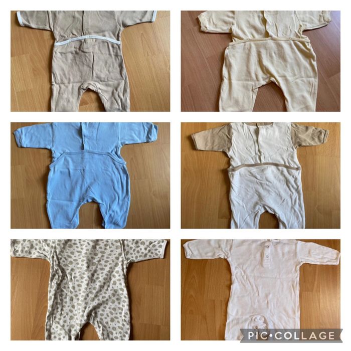 Gros lot de pyjamas/grenouillères d’été T. 1 mois/54 cm garçon TBE - photo numéro 2