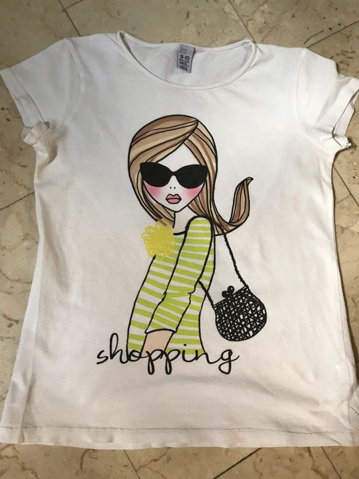 Tee-shirt manche courte crème 9-10 Ans