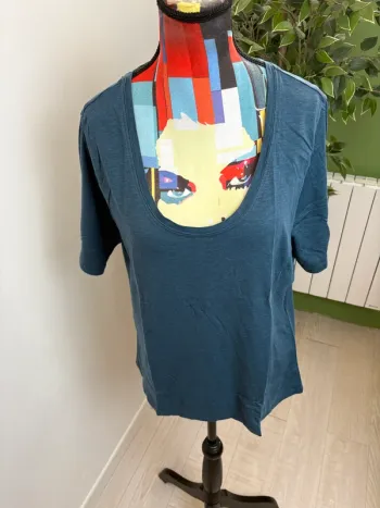 Tee-shirt Maison 123 | Bleu chiné | Taille 38