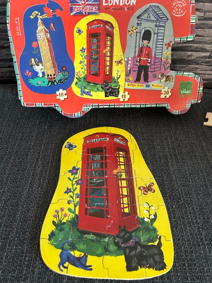 Boite de 3 puzzles en bois london Vilac - photo numéro 10