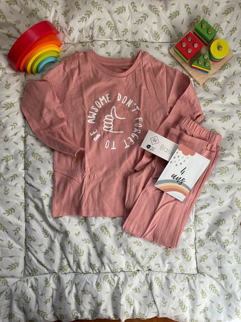 pyjama 2 pièces en coton rose 4/5 ans tex neuf avec étiquette
